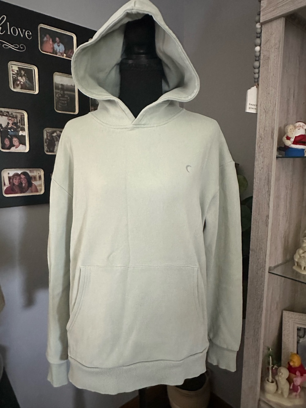 ZYIA Light Sage Green Hooded Pullover Sweatshirt